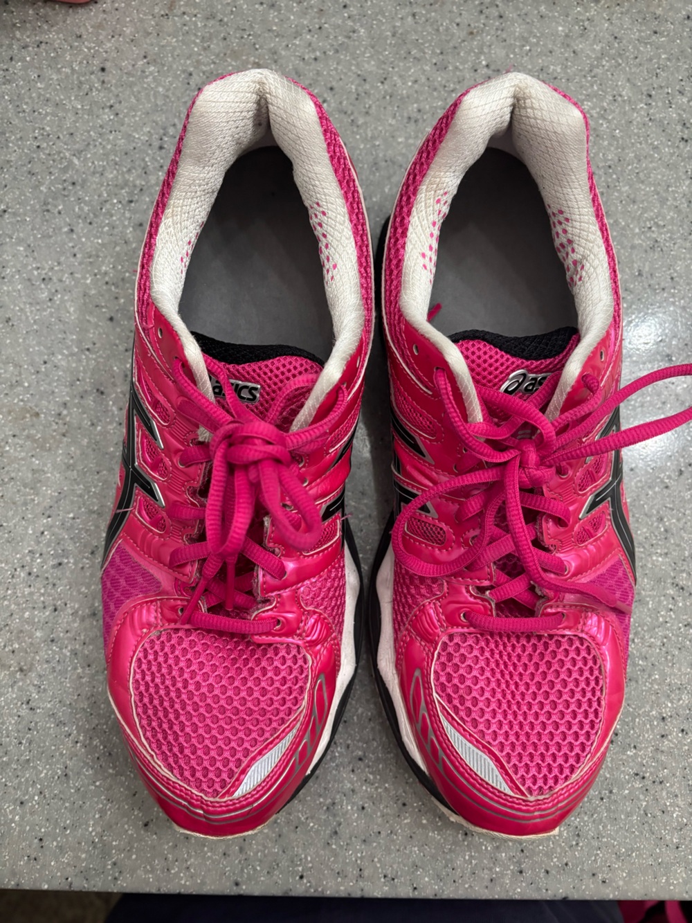 ASICS Women's Hot Pink Athletic Running Shoes with Black Accents